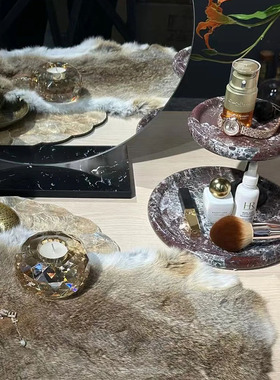 复古老钱风梳妆台饰品组合样板间花艺化妆刷香薰烛台乳液首饰口红