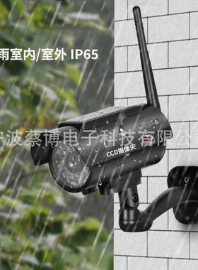 太阳能供电仿真监控摄像头，防弹假安全，带逼真红色闪烁灯室外