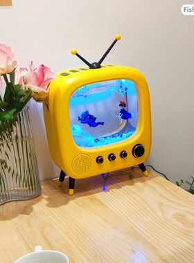 新品覆电视古机桌面斗鱼小鱼缸客厅小型桌K面家用水族斗鱼鱼缸网