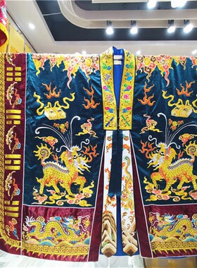 新品道士服精品刺绣法s衣五龙麒麟法衣道袍高功服道士服装法袍