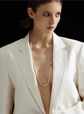 天然淡水米粒珍珠拼接长款