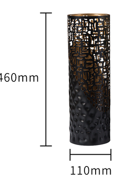 新品样板房客厅玻璃花插花器花瓶摆件黑色镂空轻奢餐W厅家居装饰