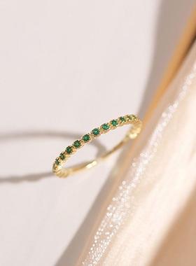 极速rendy Fine 14k Real Govld Emerald Opening Rings for Wome