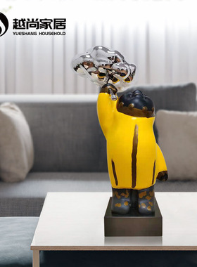 新中式创意雕塑摆件轻奢北欧风格酒柜桌J面装饰家居客厅电视柜饰