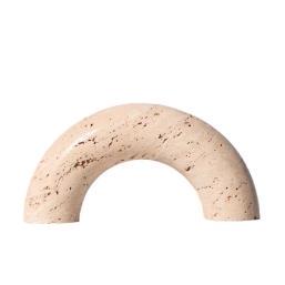 简约现代创意侘寂风黄洞石拱门摆件软装样板房客厅拱形家居装饰品