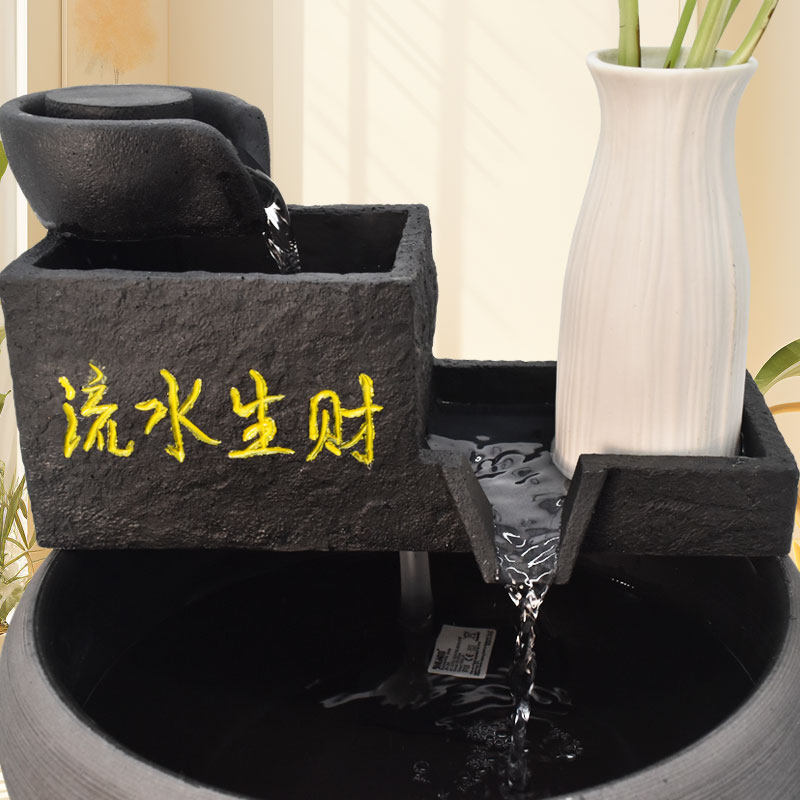 流水摆件循环水喷泉招财客厅玄关风水桌面鱼缸轻奢高端风生水起,淘宝优惠券,粉丝福利购,淘宝优惠卷