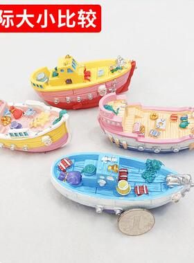 爆款树脂小海盗船四款一套小船微景观摆件拍摄道具旅游纪念厂家直
