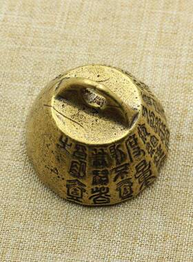 爆款秤砣黄铜实心重量砣手把健身小铜器老物件镇纸文玩地摊货