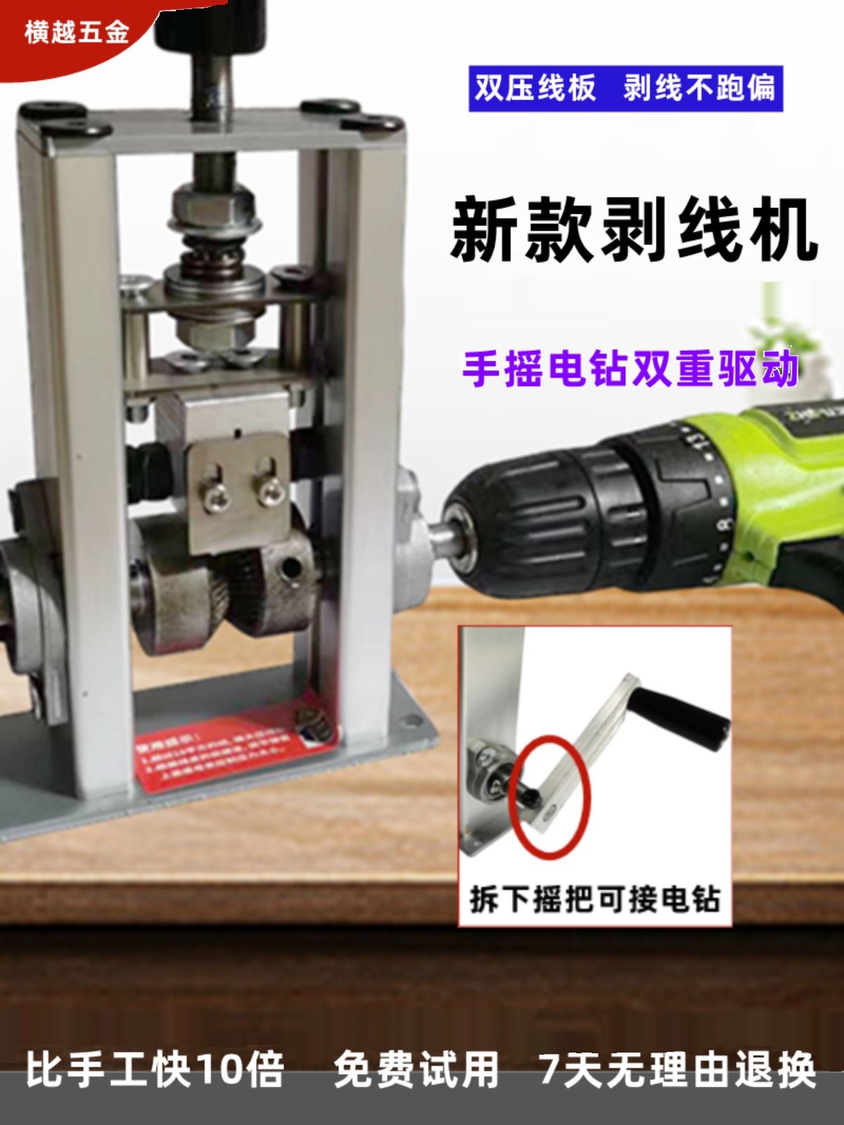 剥线机剥线器废旧电线电缆去皮机废线剥线器剥线钳割线皮刀广达-图0