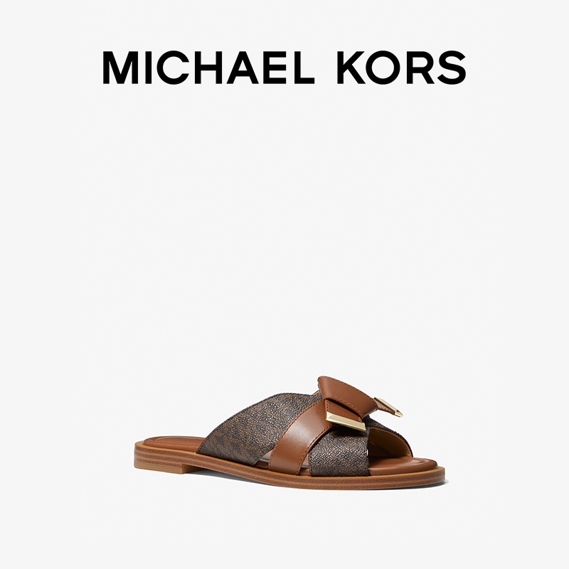 MICHAEL KORS Addison 女士蝴蝶结休闲凉鞋拖鞋 - 图3