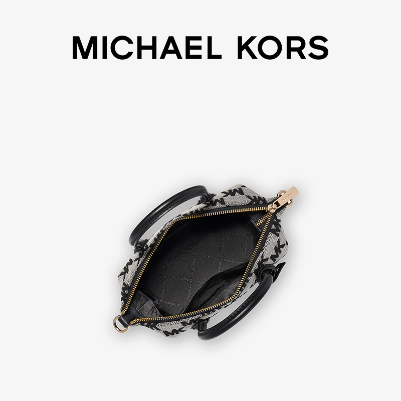 【甄选礼物】MICHAEL KORS 奥莱 Hyde 女士老花斜挎手提包饺子包 - 图1