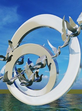 不锈钢大雁南飞雕塑定制抽象铁艺镂空金属摆件S城市楼盘公园景观