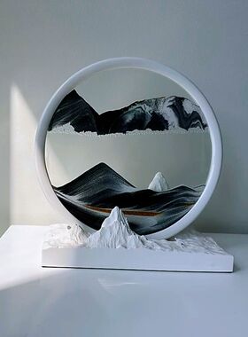 新中式乔迁流沙画摆件办公u室桌面装饰沙漏客P厅玄关小众轻奢礼物