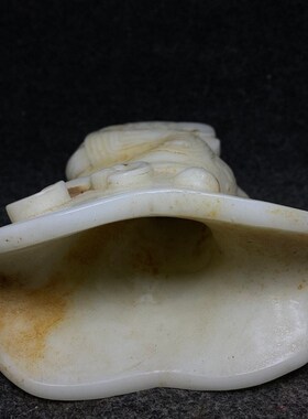 高古玉兽角杯吉祥兽角杯古董故宫兽件古玩O老玉器摆件把件收藏品