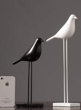 北欧小鸟树脂摆件动物创意t简约客厅办公室样板间桌面家居软装饰