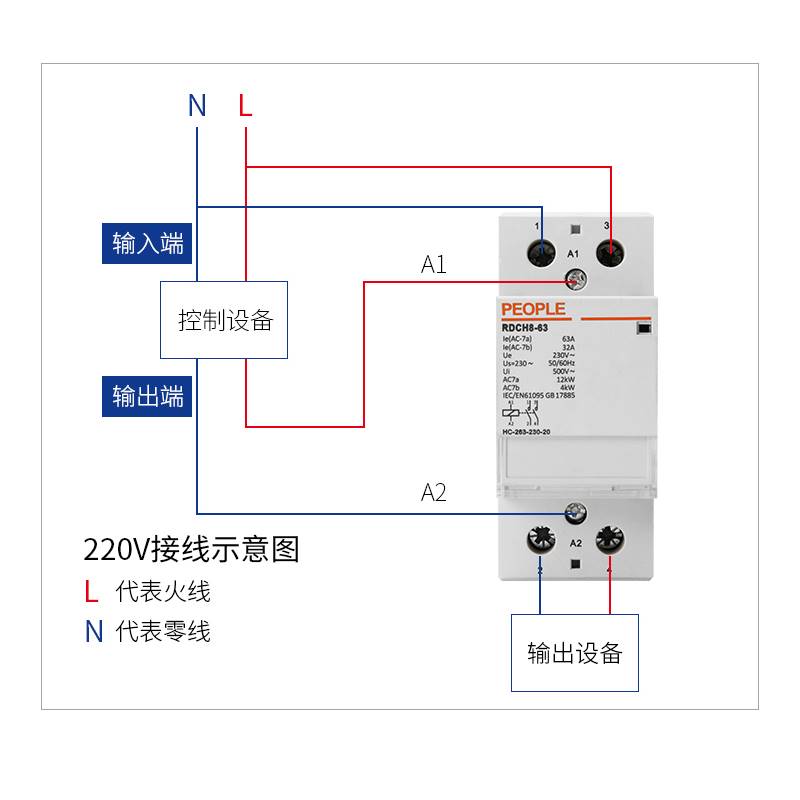 R新DCH8家用交流接触器220V小型单相导轨式2常开2常闭交流人民品 - 图0