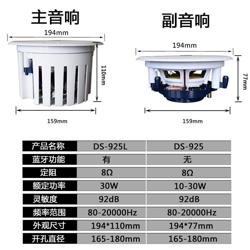 ABXB无线蓝牙吸顶音响套装室内家用嵌入式客厅天花喇叭家庭影院吊 - 图2