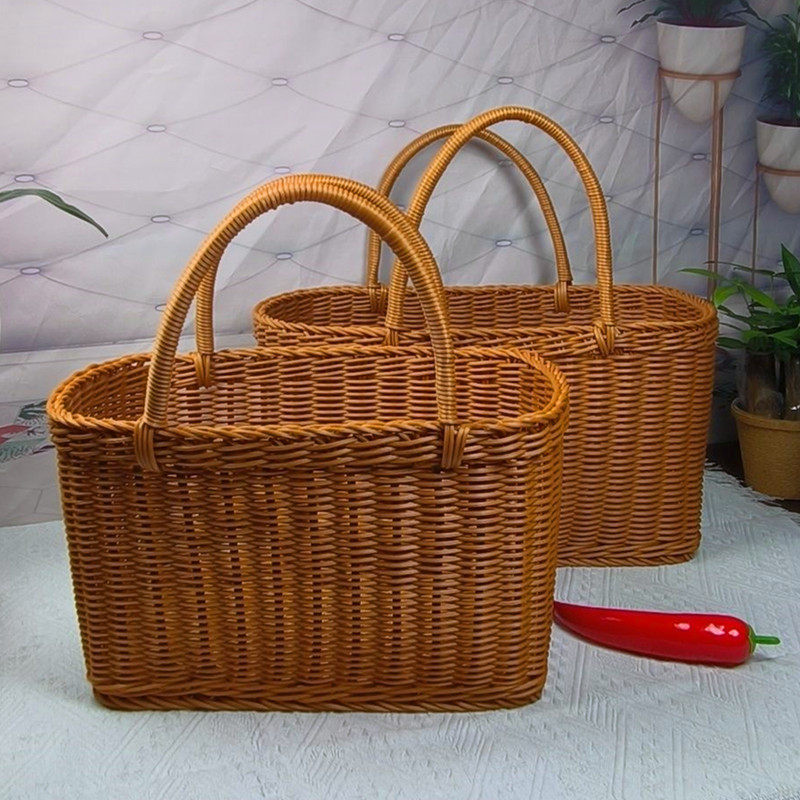 手提菜篮子购物篮买菜篮野餐篮手工编织水果篮洗澡篮子壁挂篮礼篮,淘宝优惠券,粉丝福利购,淘宝优惠卷