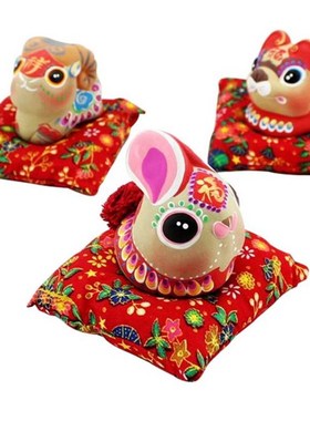 中国风特色礼物12生肖摆件手工泥人泥塑彩绘十二生肖纪念品送老外