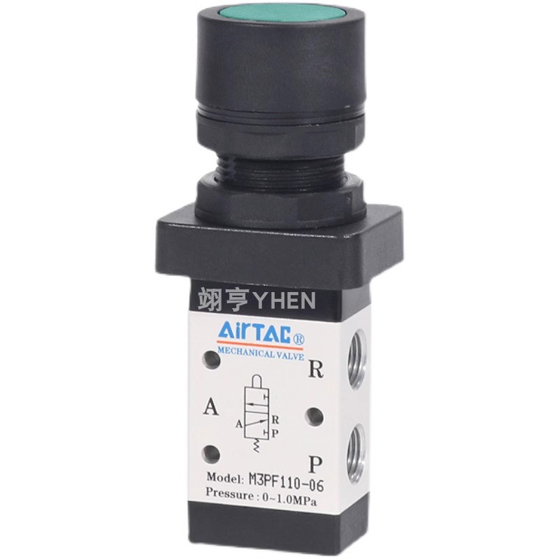 亚德客ARITAC平头按钮型手动阀M3PF110-06R/210-08G机械阀 气动阀 - 图3