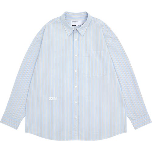 XXZXX长袖衬衫男女同款条纹刺绣潮牌童装亲子装 夏季新款 3108 - 图3