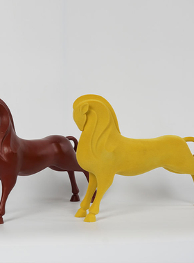 北欧创意客厅f植绒马摆件家居饰品玄关电视柜儿童房软装饰品艺术