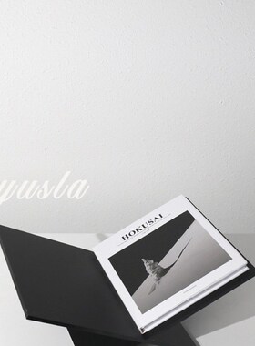 简约现代轻奢几何金属大理石底座书F架摆件样板房间书房装饰品摆