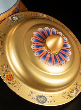 新款 合b金糌粑盒桶藏式百宝客厅家用水果糖果P盘果碟摆件品储物