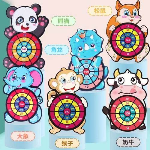 儿童飞镖盘粘粘贴球标靶投掷玩具黏黏球卡通早教益智亲子互动玩具 - 图2