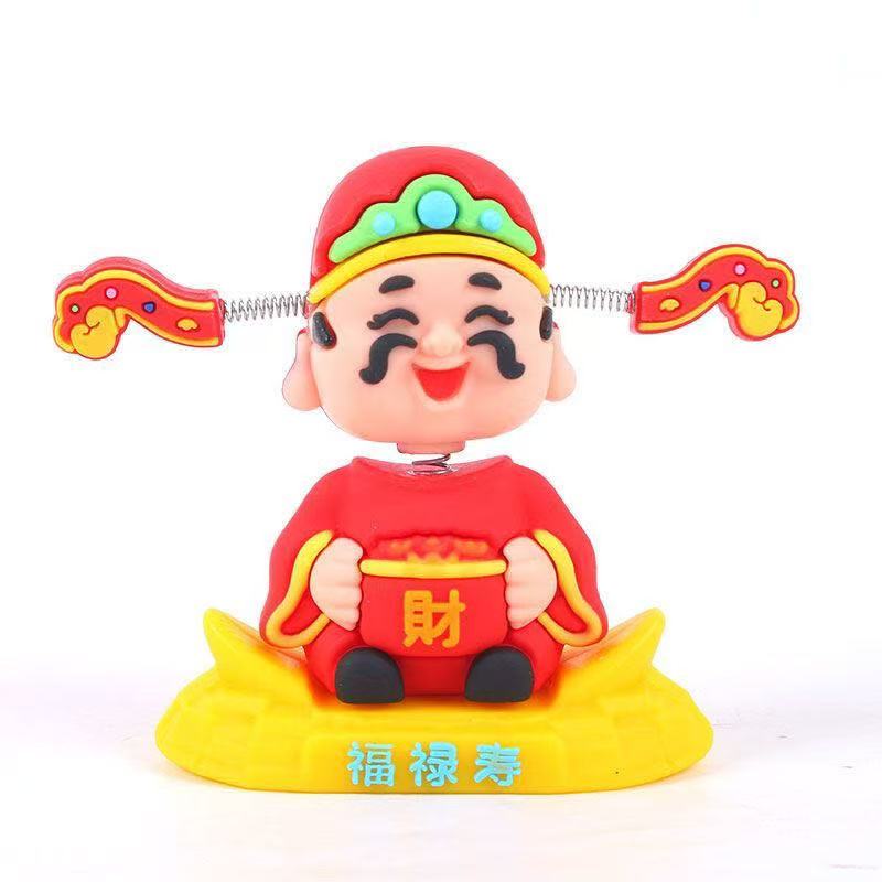 摇头财神爷汽车摆件小可爱新款车载卡通招财车内中控台装饰品手办 - 图3