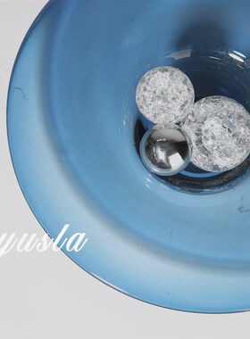 简约现代创意蓝色玻璃水果盘摆件家居桌面客厅样T板间收纳盘装饰