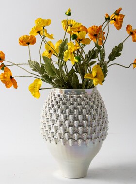 景德镇3D打印电镀炫彩七彩陶瓷花瓶摆件样板N间酒店售楼部花器装