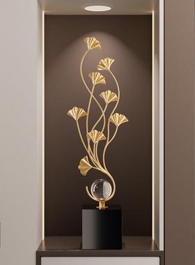 银杏叶入户玄关装饰摆饰轻奢高档客厅电视柜壁龛搬家乔迁新居礼物