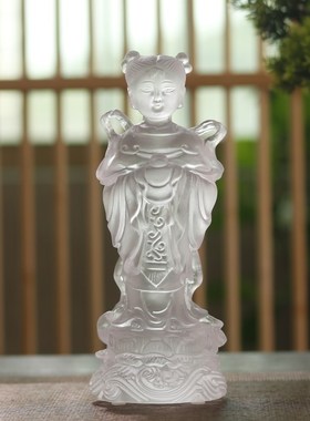 极速金童玉女摆件供奉家用t招财善财童子龙女站立观音观音坐像居