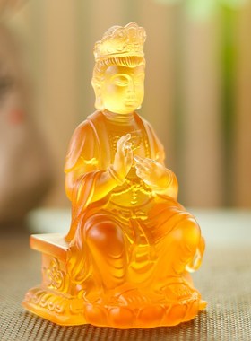 极速古法琉璃弥勒菩萨居s家客厅桌面装饰摆放供奉工艺中式礼品长