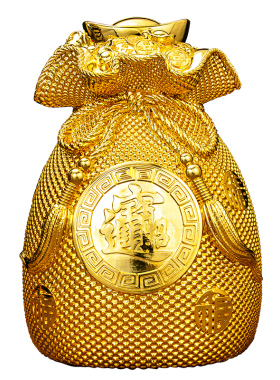 新品2023新款聚宝盆摆件金钱袋招财存钱罐存钱筒T开店开业礼物只