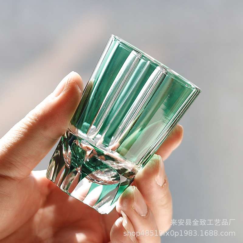 日式金致江户切子手工雕刻玻璃酒壶双层套色分酒器 烈酒玻璃杯 - 图2