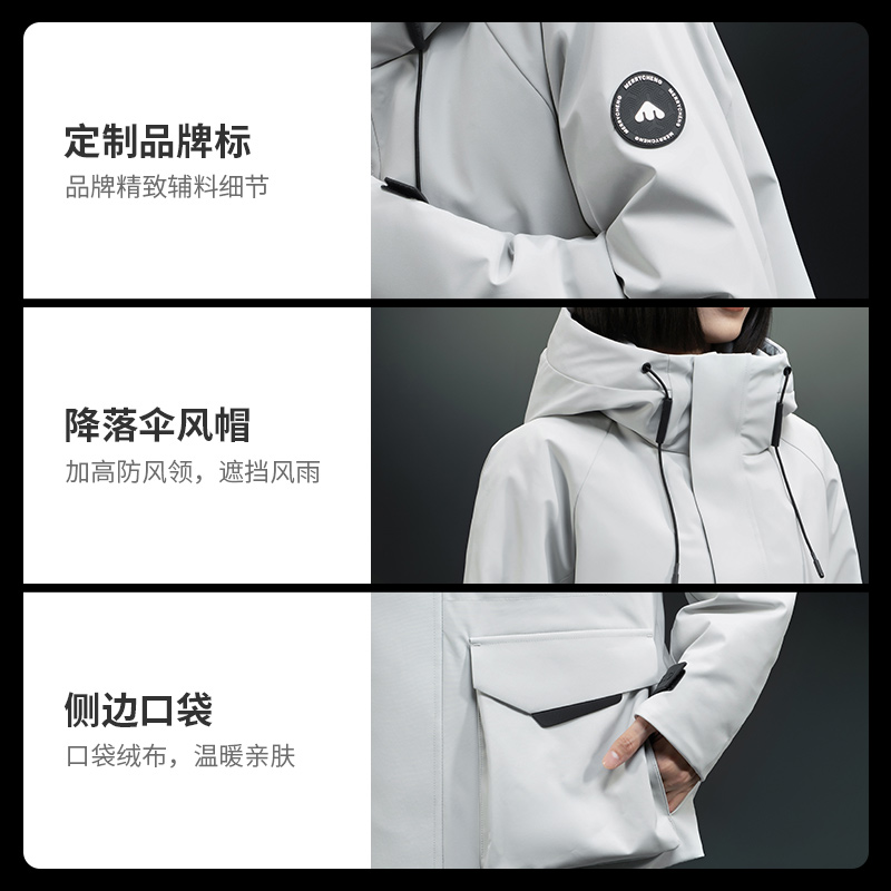 【赵露思同款】美力城休闲宽松冲锋衣鹅绒服2024新款冬季保暖外套
