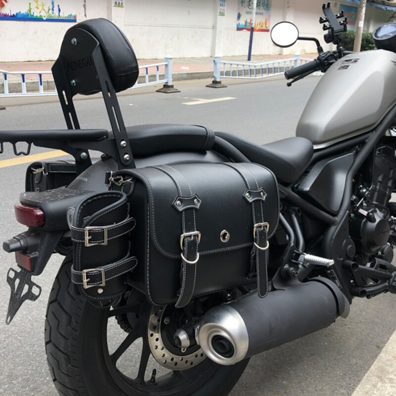 适用本田cm300边包rebel500叛逆者靠背皮边箱帆布 cb650r复古改装 - 图0