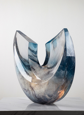 极速酒店大堂大厅样品屋展示x中心透明雕塑摆件样板房别墅客厅定