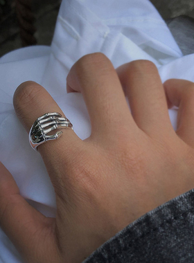 极速Retro Punk Opening Skull FingDer Rings Steampunk Hip Hop