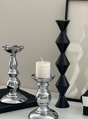 新品复古蜡烛烛台装饰摆r件餐桌氛围感浪漫装饰香薰蜡烛台座罗马