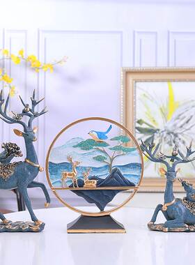 极速招财鹿客厅玄关电视酒柜摆件乔迁新K家居装饰摆设闺蜜新人结