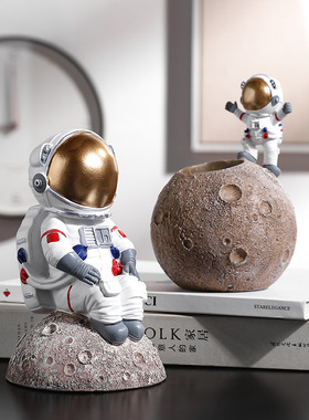 极速创意太空人月球宇航员可爱z装饰工艺品树脂客厅卧室玄关装饰