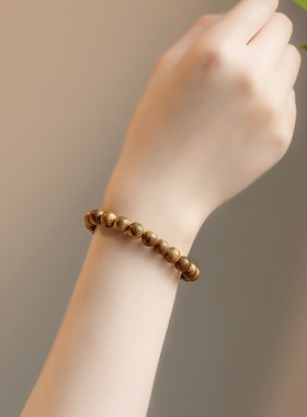 极速天然沉香木佛珠手串女木质学B生手链情侣檀香手链男民族风单