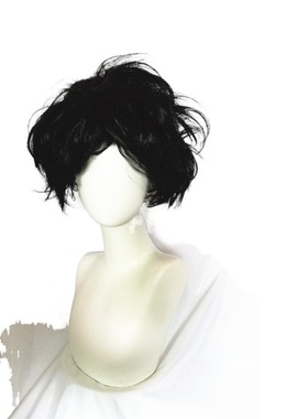 Witches are crazy men's black short curly wig anime Hallowee