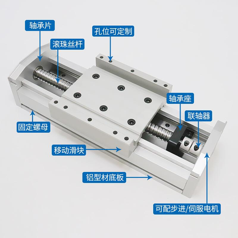 90宽全密封模组双直线导轨四滑块滚珠丝杆滑台十字精密工作台定制-图0