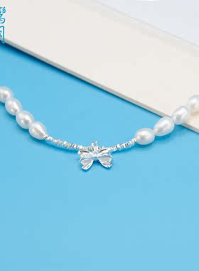 清仓秒杀云南银饰S925纯银碎银子在逃公主项链蝴蝶结吊坠女友礼物