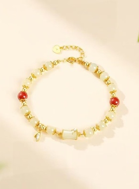 新款竹节手链女夏季饰品有你竹够小众百搭设计生日七夕送女友