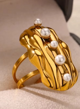 欧美时尚夸张不规则戒指小众设计油压蝴蝶结爱心指环镀18k金批发